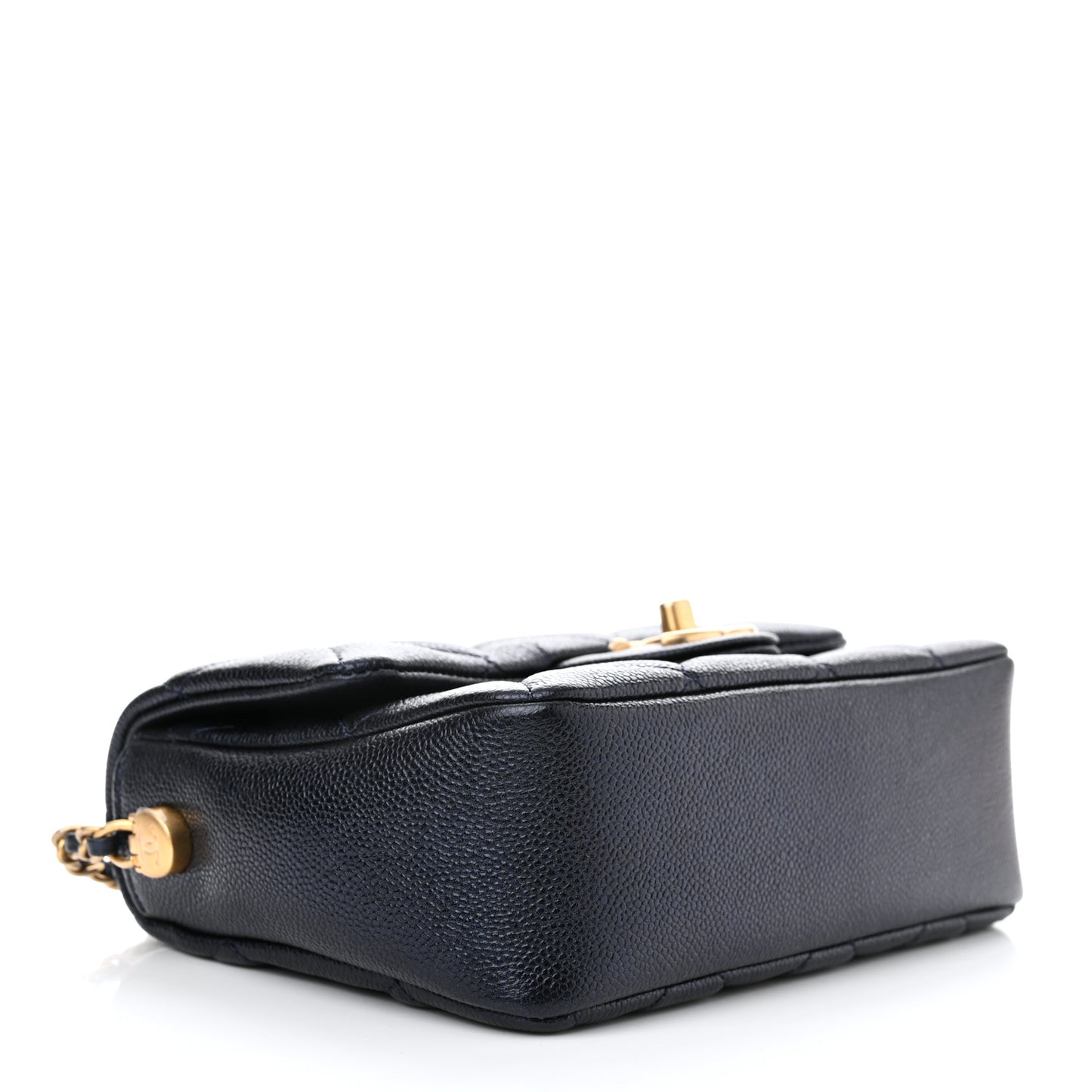 Iridescent Caviar Quilted Mini My Perfect Flap Black