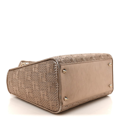 Christian Dior Metallic Calfskin Braided Medium Lady Dior Gold 4 of 10