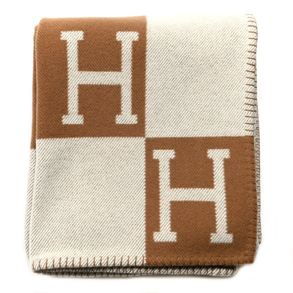 Hermes Wool Cashmere Avalon Blanket Ecru Camel 1 of 3