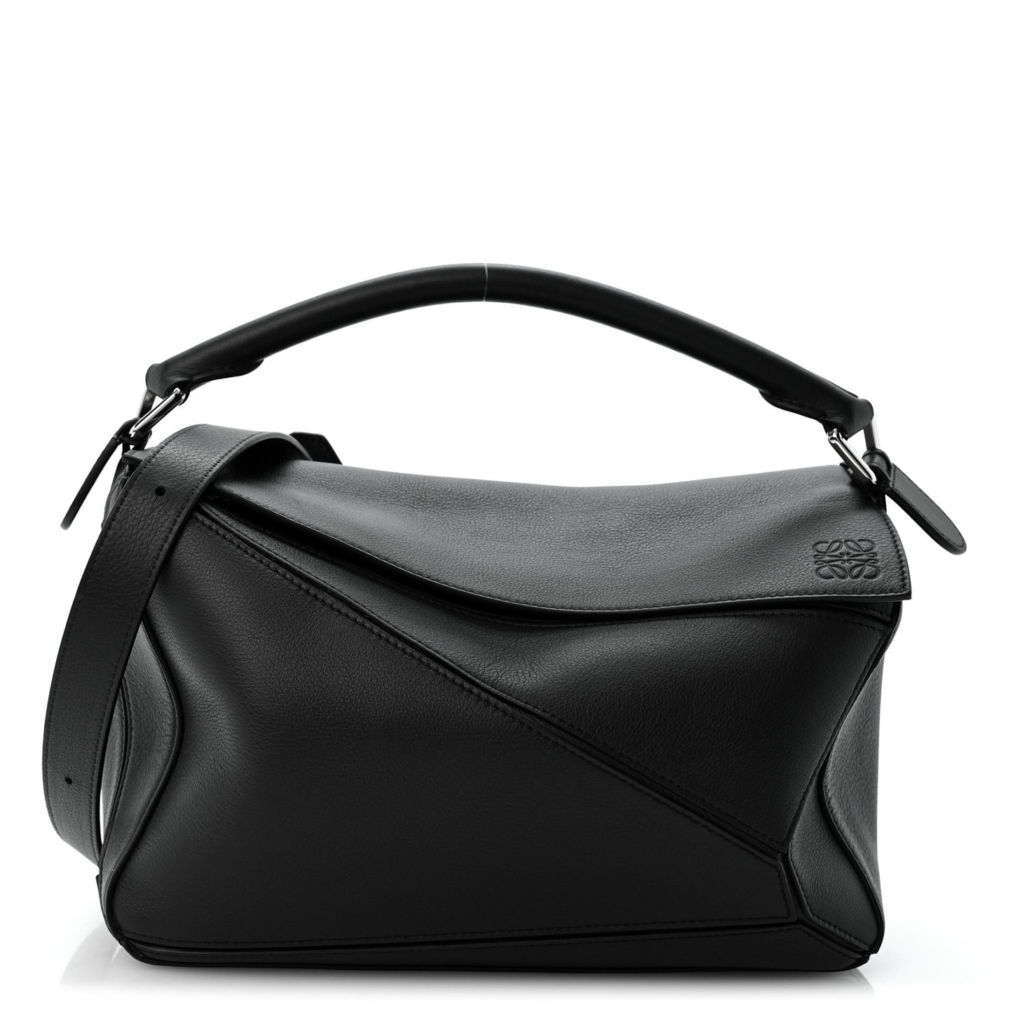 Calfskin Medium Puzzle Bag Black