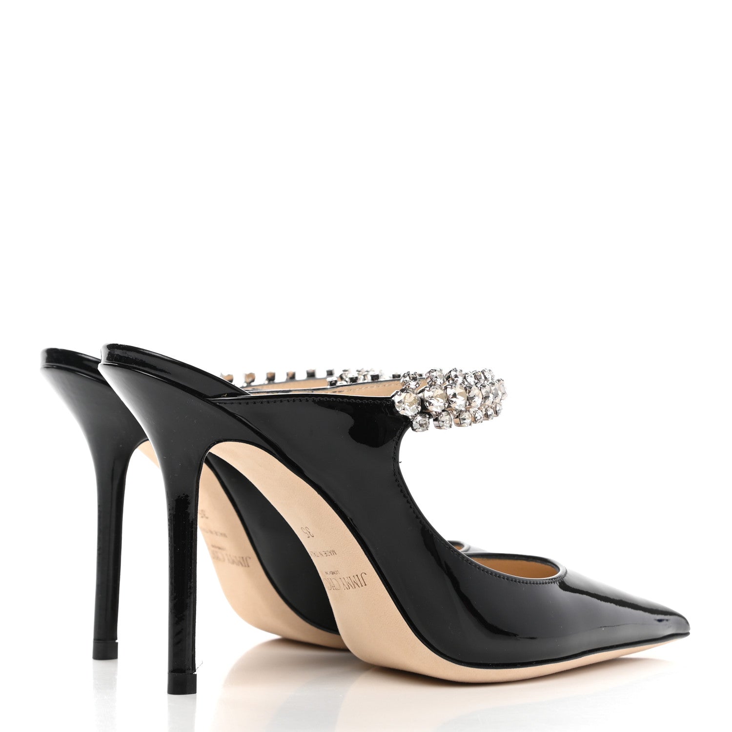 Jimmy Choo Patent Crystal Bing 100 Pumps 35 Black 4 of 7