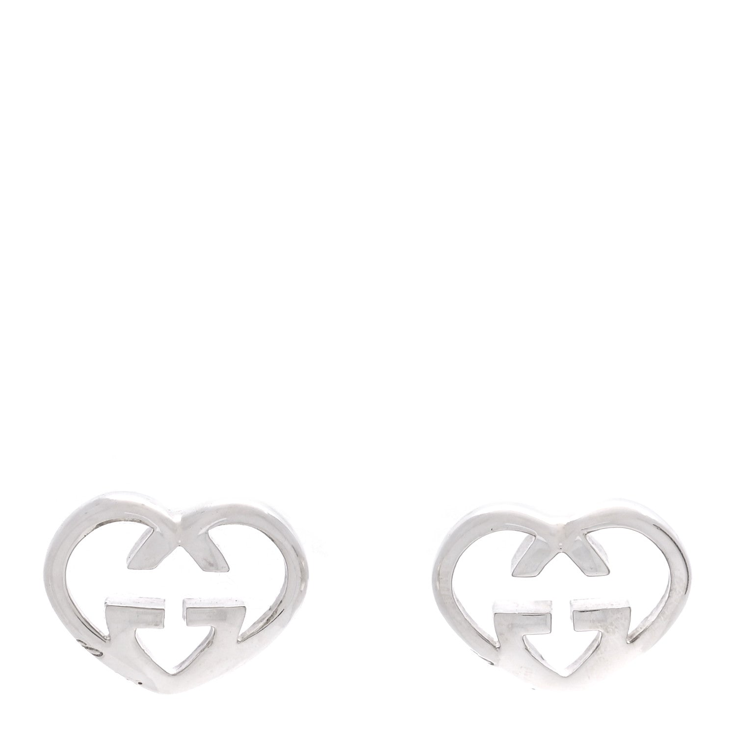 Gucci Sterling Silver Britt Heart Earrings 1 of 4