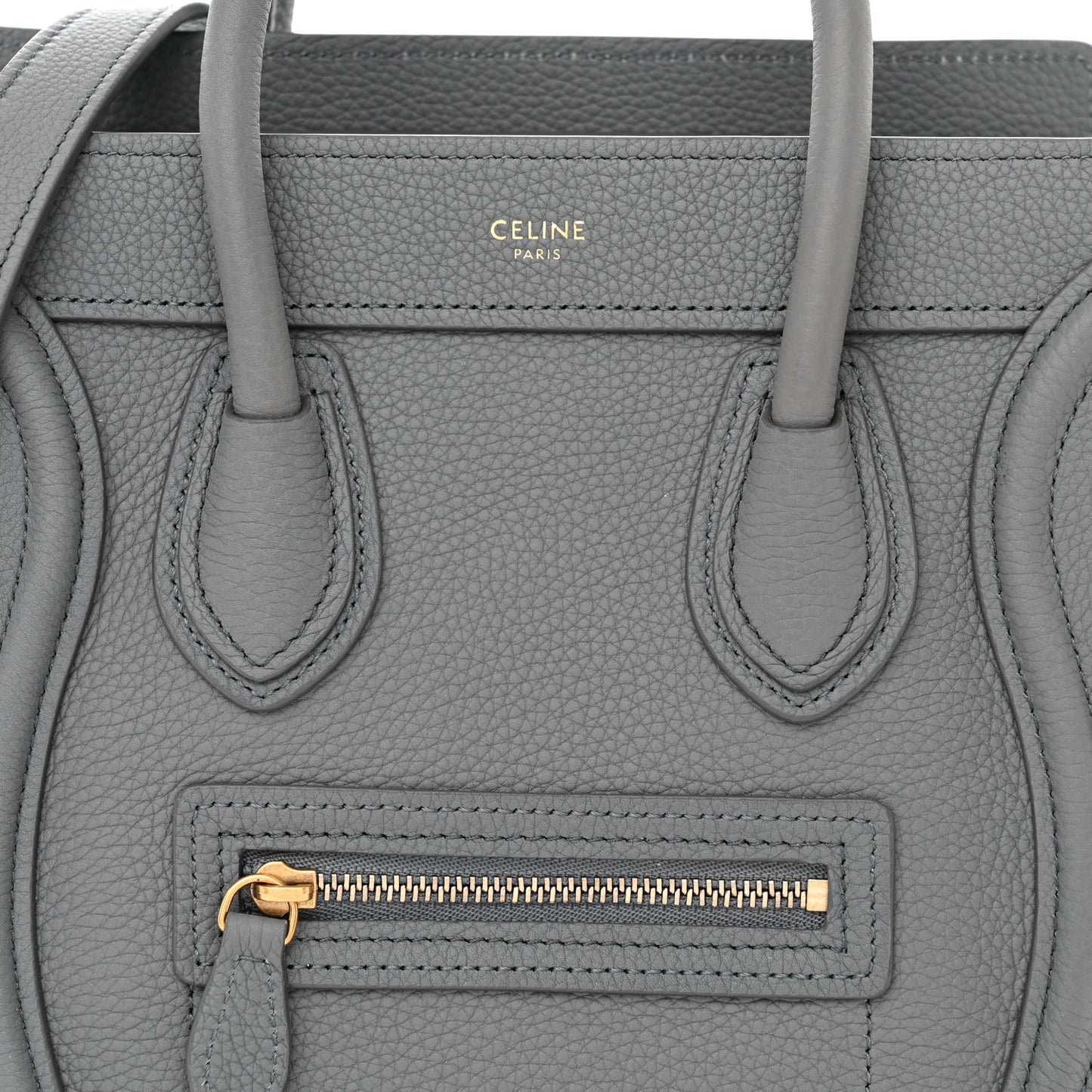 Drummed Calfskin Nano Luggage Kohl