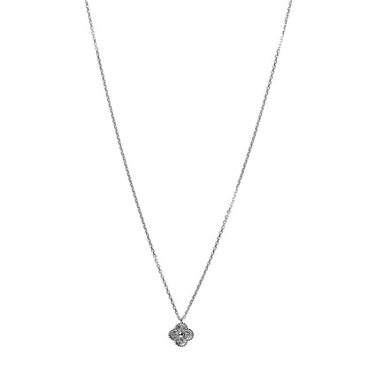 Van Cleef & Arpels 18K White Gold Diamond Sweet Alhambra Pendant Necklace 1 of 7