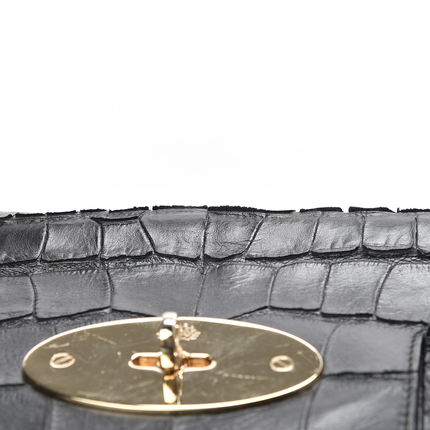 Calfskin Crocodile Embossed Bayswater Black