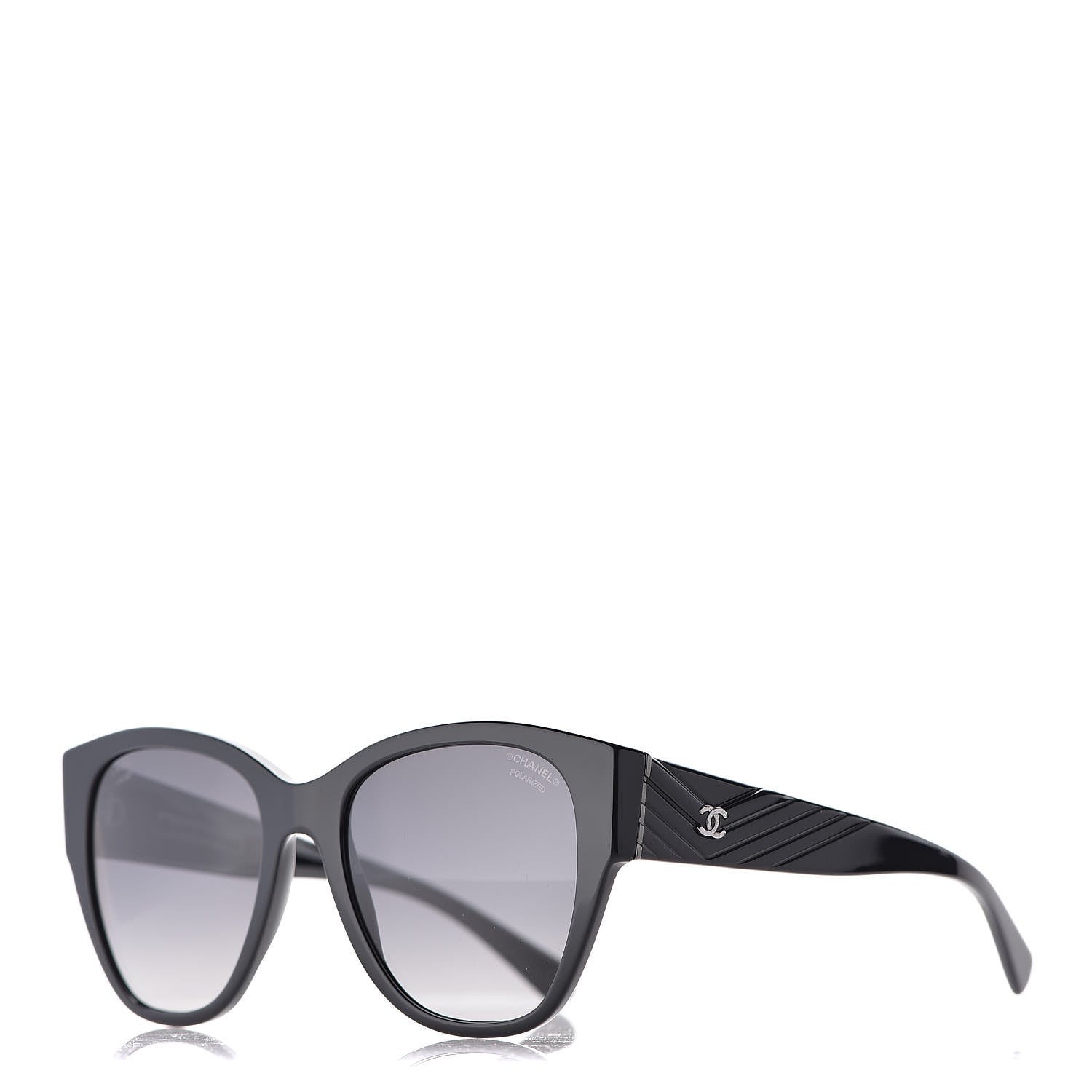 Chanel Acetate Polarized Butterfly CC Sunglasses 5412 Black 1 of 8