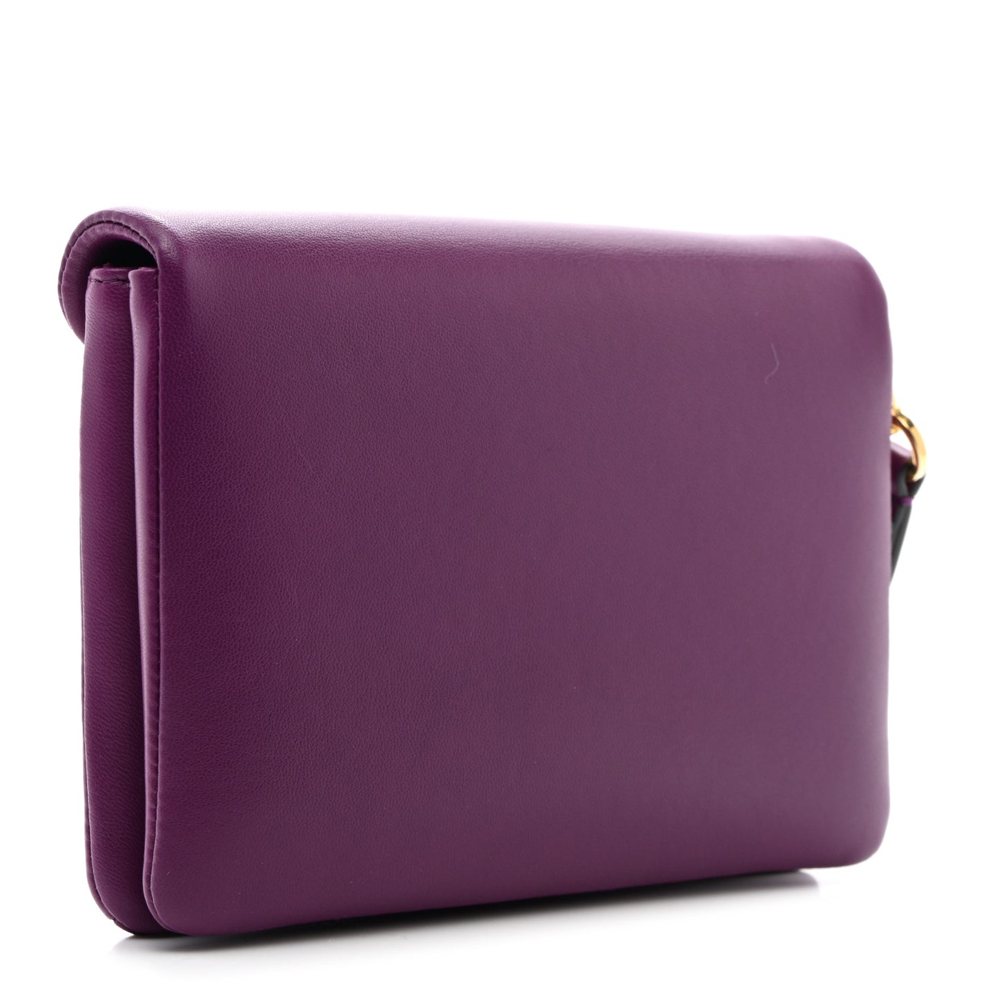 Nappa Small One Stud Wristlet Clutch Bag Prune