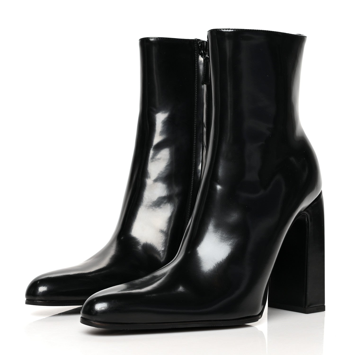 Balenciaga Patinated Calfskin Round Toe 110 Booties 38 Black 3 of 7