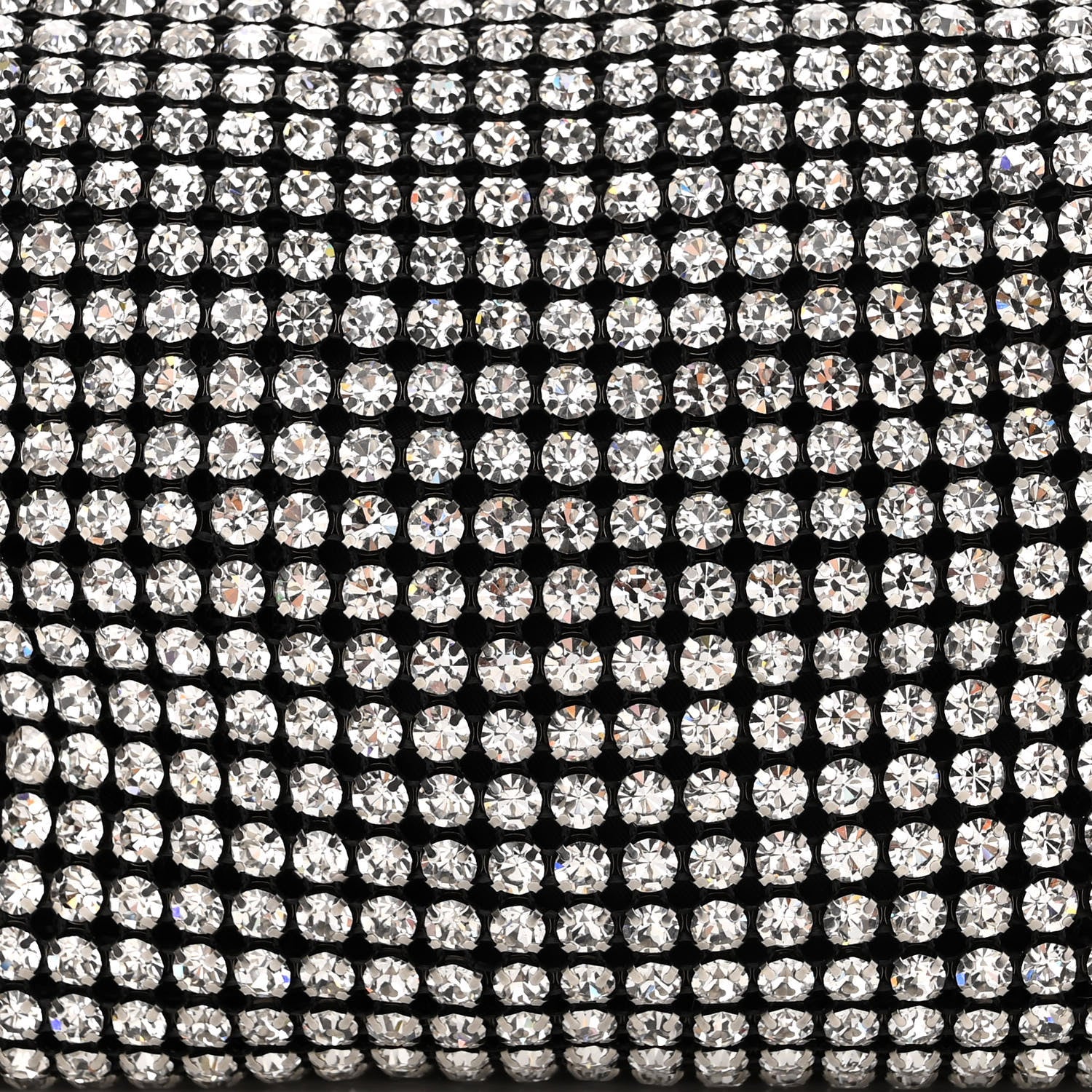 Alexander Wang Mesh Crystal Rhinestone Mini Heiress Pouch Black Silver 7 of 9