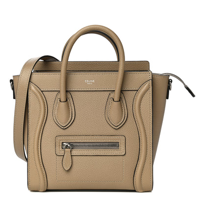 Celine Drummed Calfskin Nano Luggage Dune 1 of 10