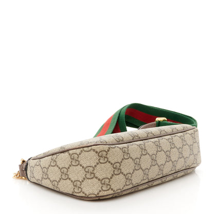 Gucci GG Supreme Monogram Textured Dollar Calfskin Web Small Ophidia GG Handbag Beige Ebony New Acero 4 of 12