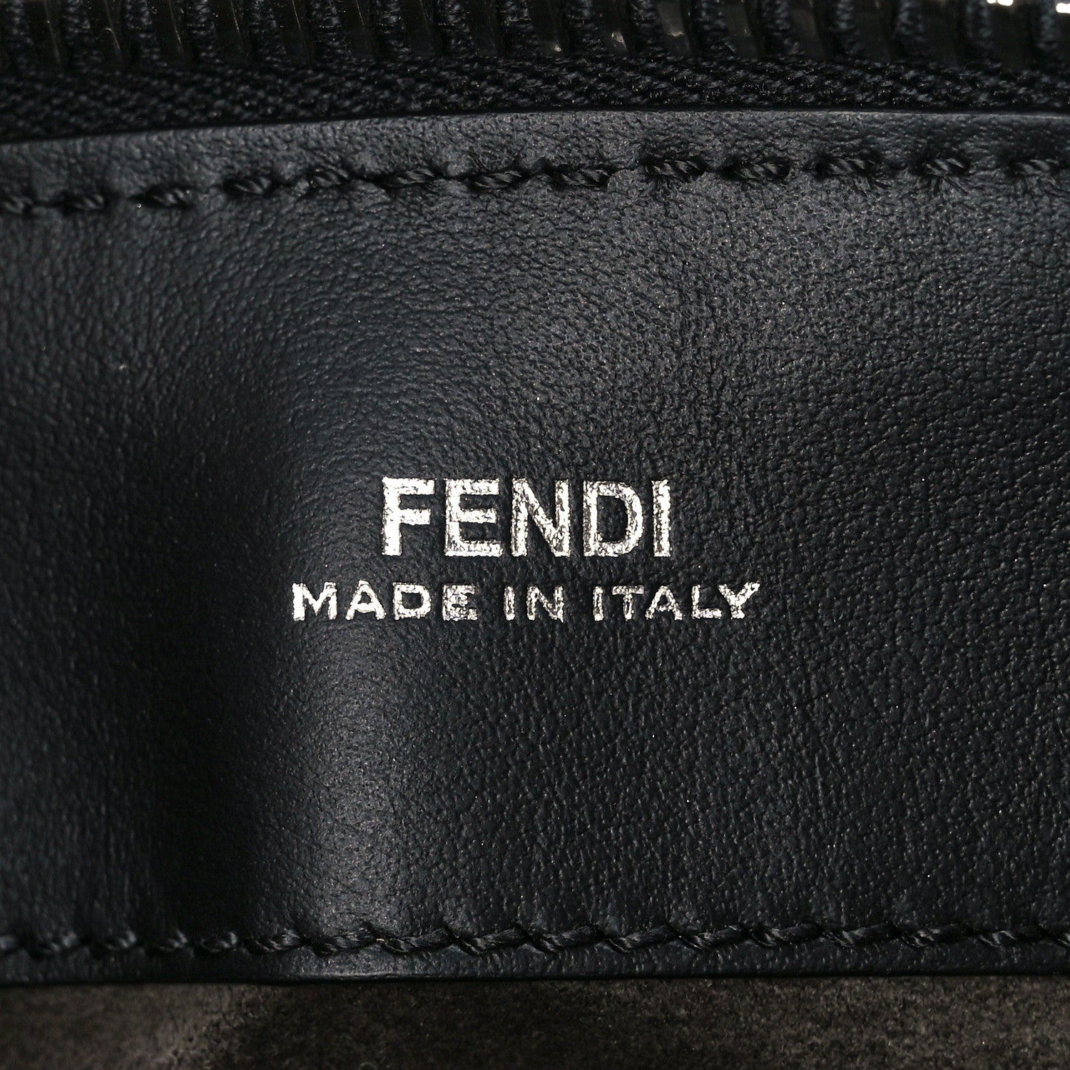 Fendi Vitello Baltico Shiny Nappa Lace Up DotCom Satchel Black 13 of 13