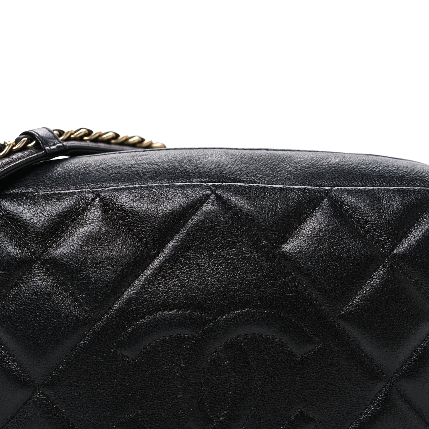 Chanel Lambskin Quilted Small Diamond CC Camera Case Black 7 of 9