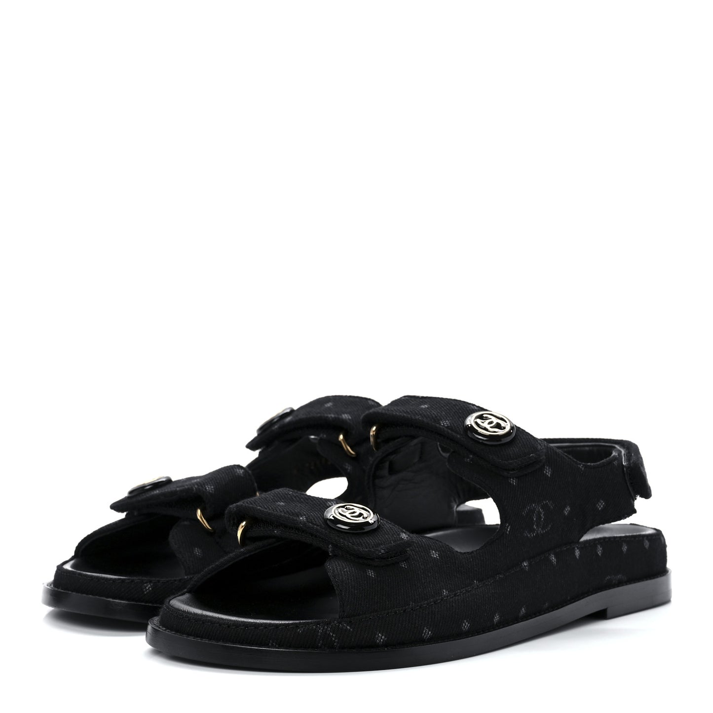 Fabric CC Velcro Dad Sandals 40 Black