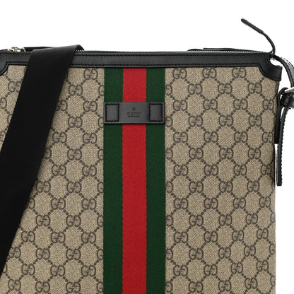 Gucci GG Supreme Monogram Web Messenger Bag Black 8 of 15