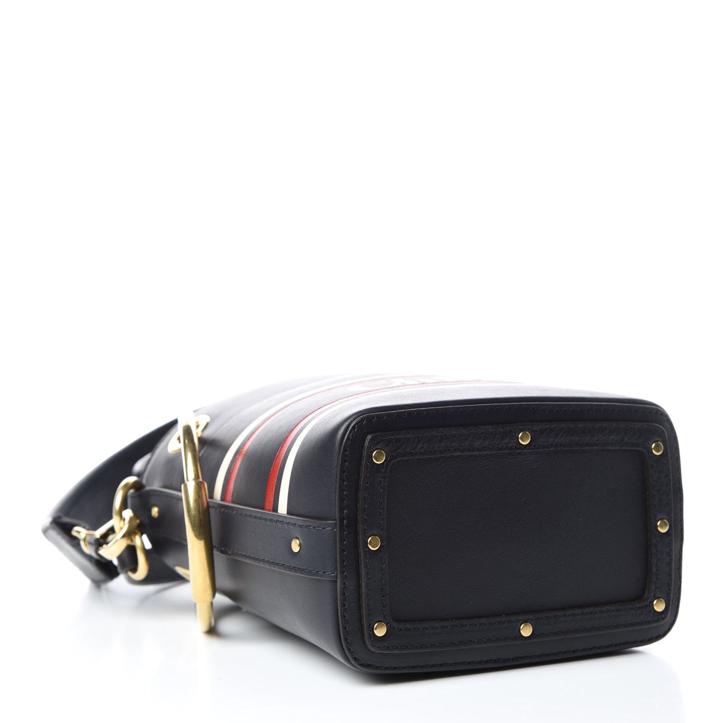 Smooth Calfskin Logo Mini Roy Bucket Bag Full Blue