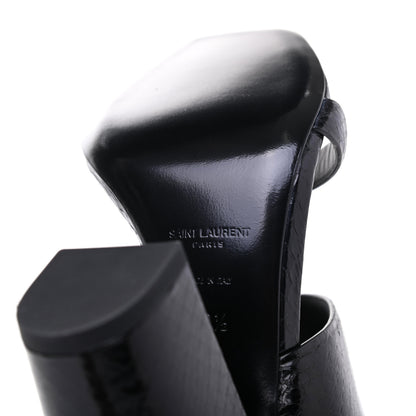 Saint Laurent Snakeskin Oak Mule Sandals 40.5 Black 6 of 12