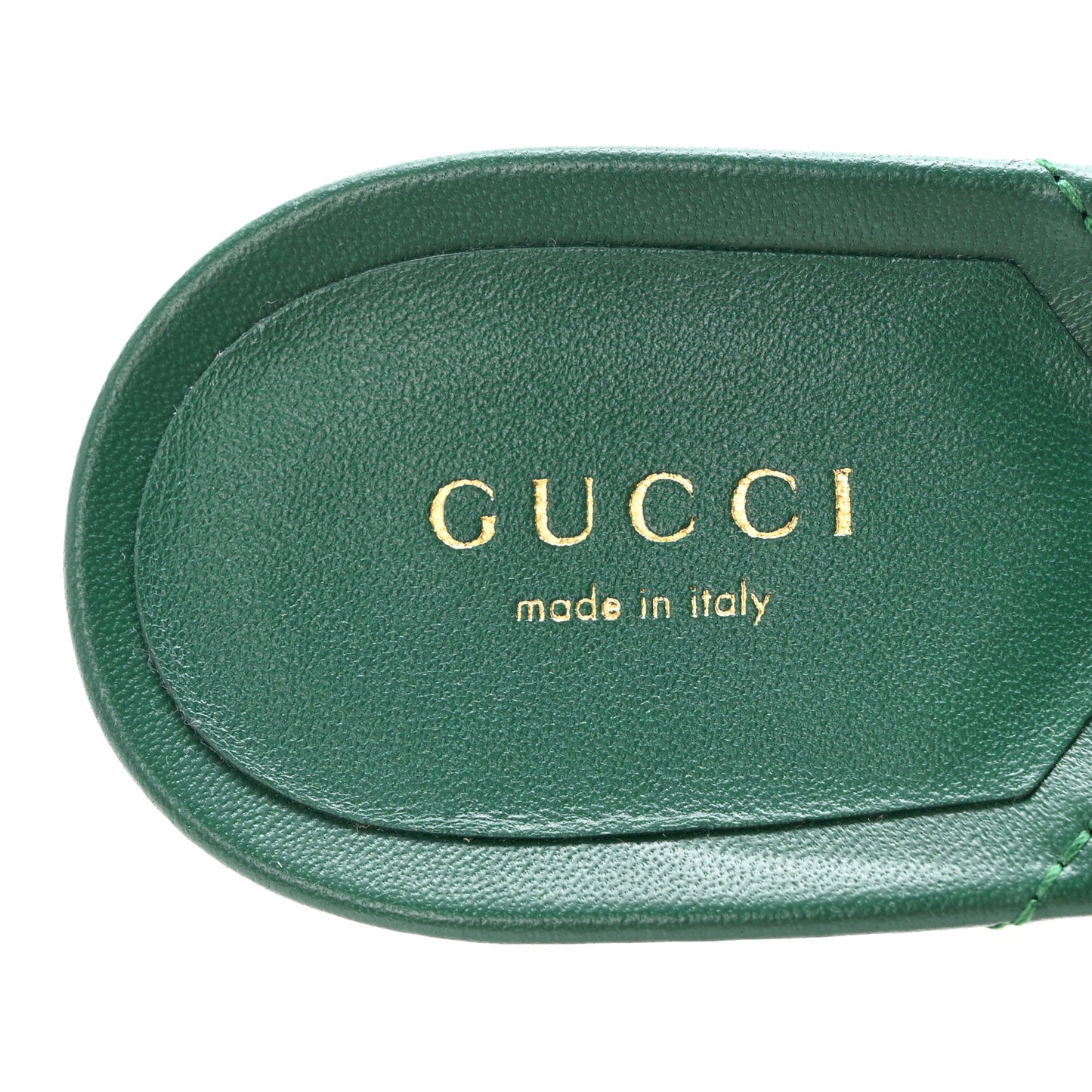 Nappa Matelasse GG Marmont 75mm Slide Sandals 41 Emerald