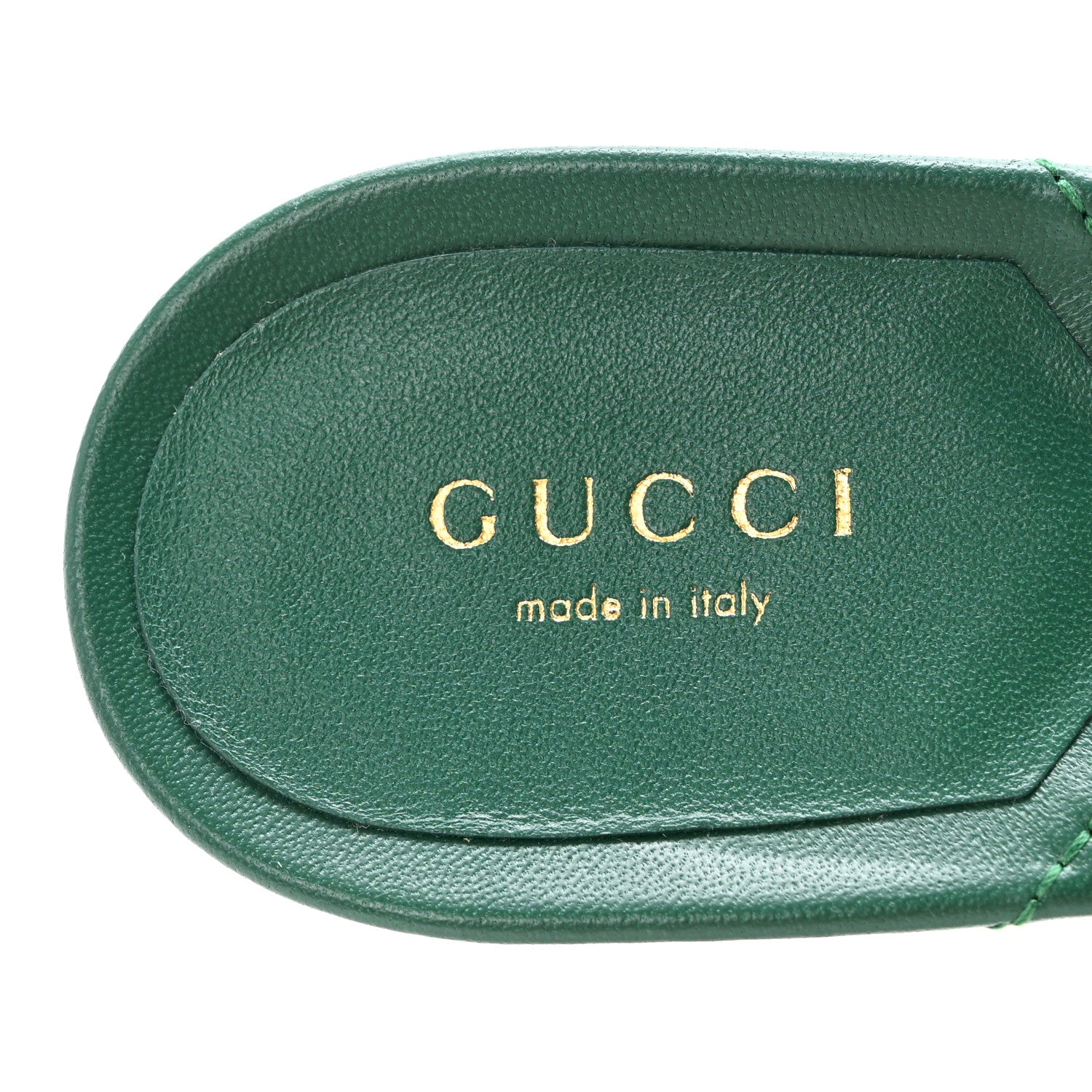 Gucci Nappa Matelasse GG Marmont 75mm Slide Sandals 41 Emerald 8 of 9