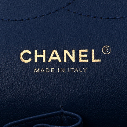 Chanel Caviar Quilted Jumbo Double Flap Navy Blue 6 of 11