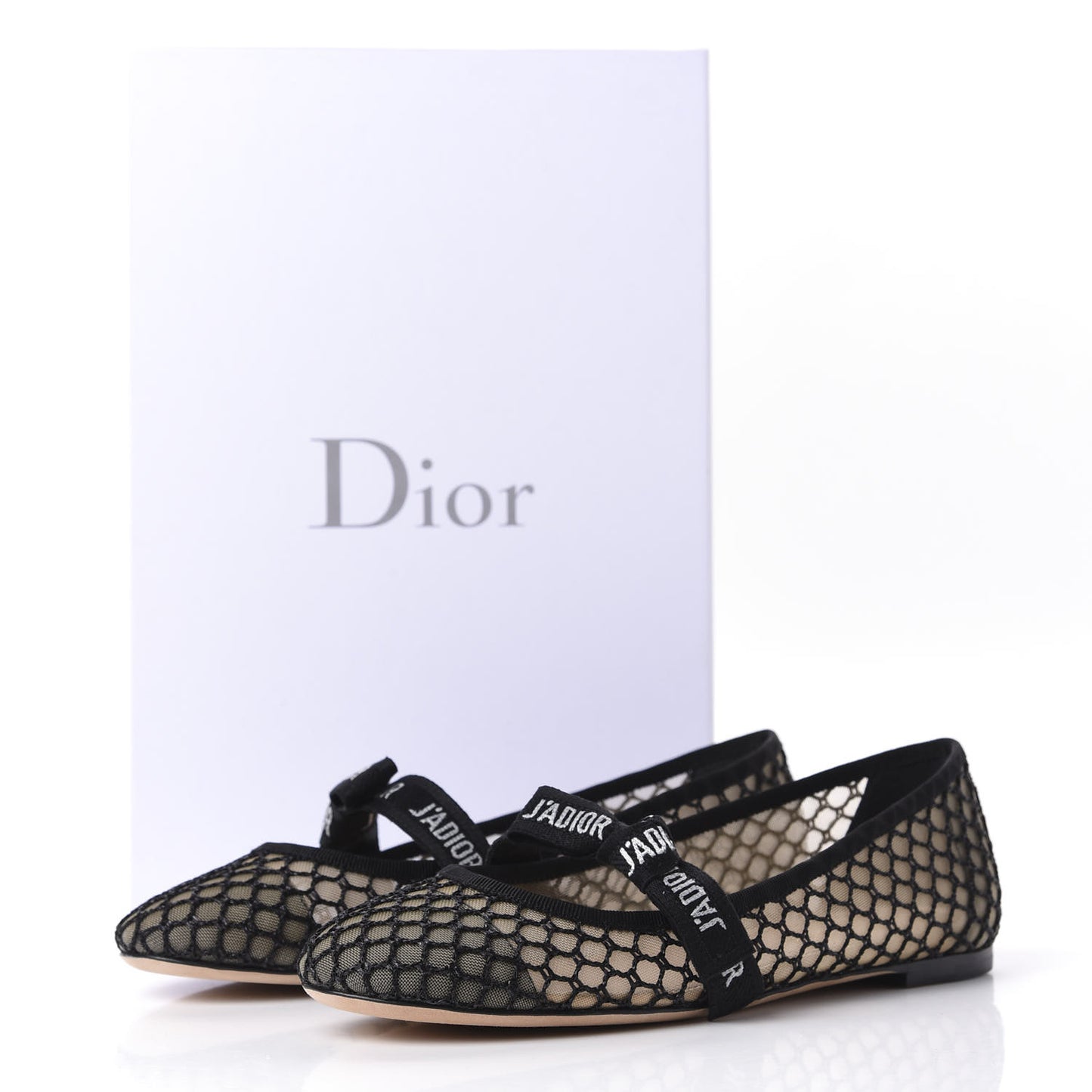 Resille Ribbon Miss J'Adior Ballet Flat 37 Black