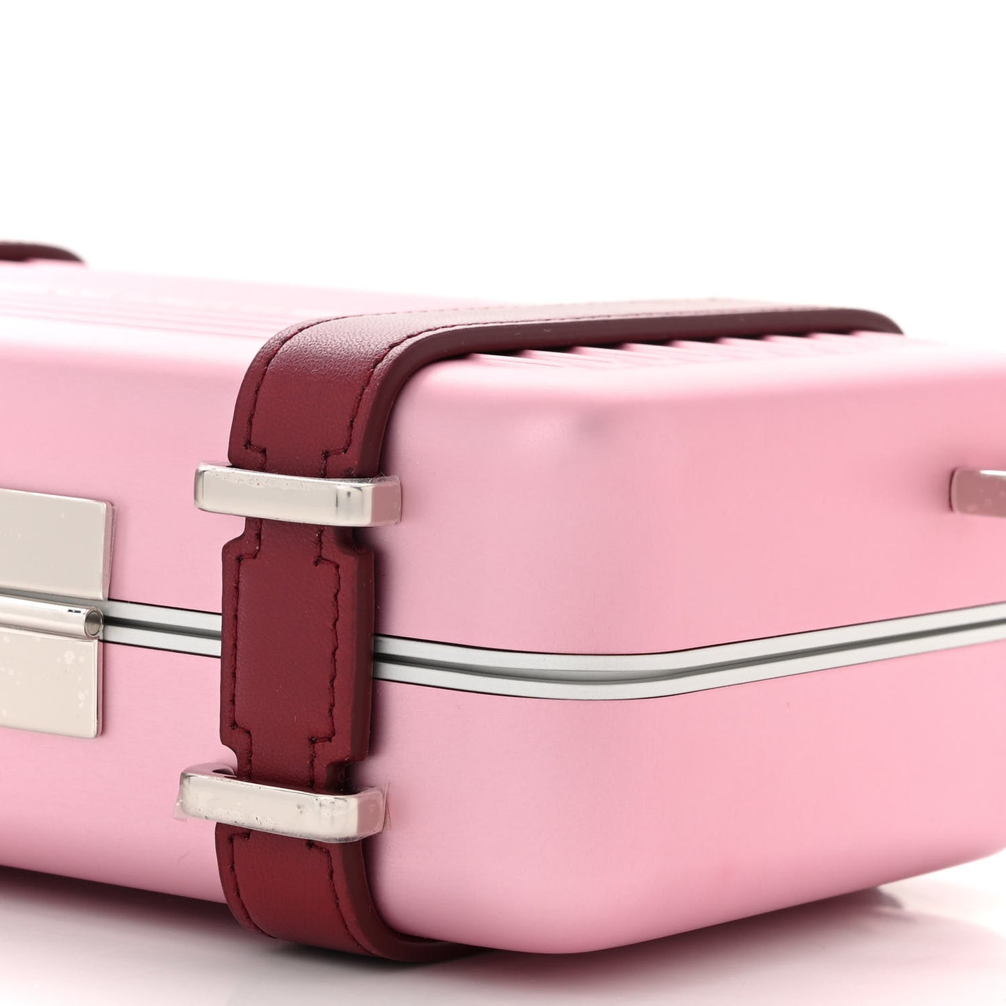 X RIMOWA Aluminum Personal Clutch On Strap Rose