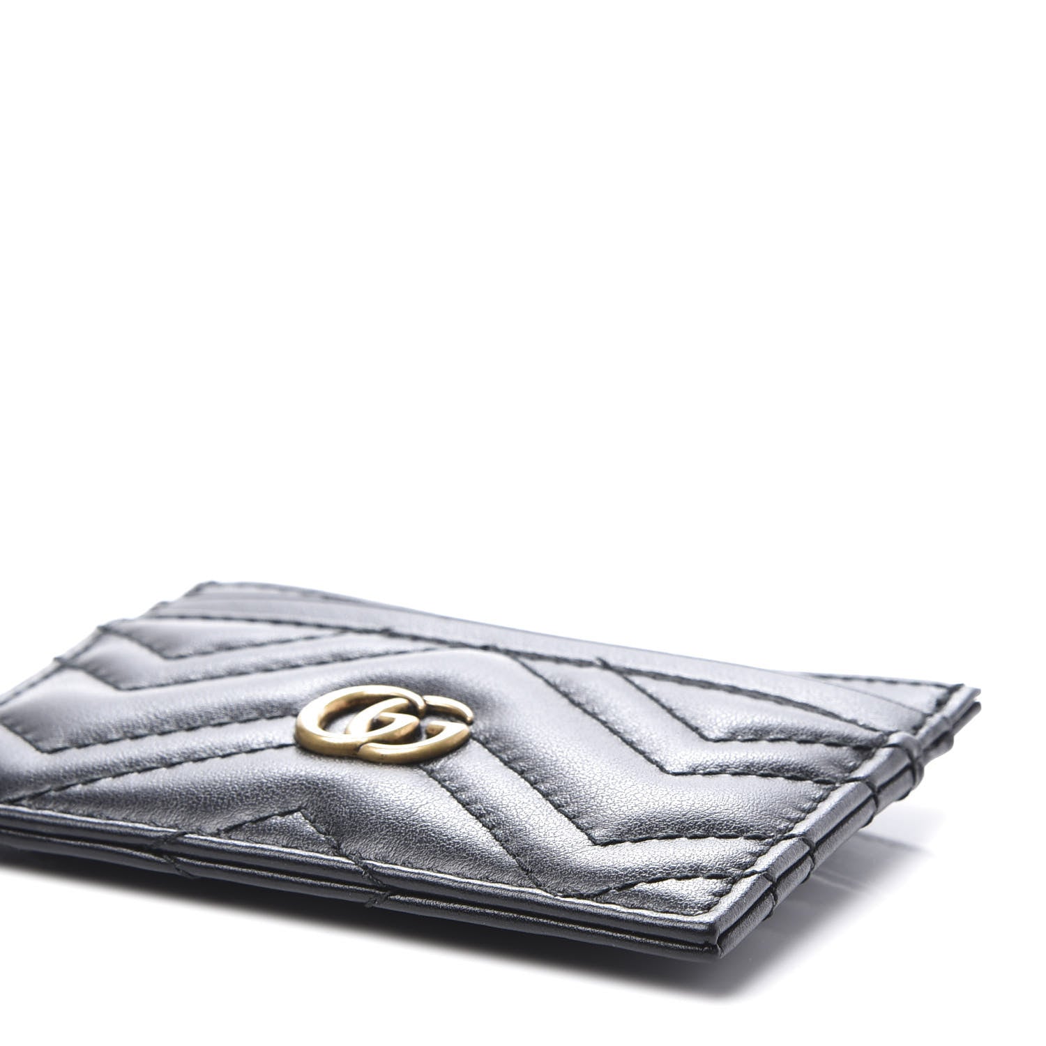 Gucci Calfskin Matelasse GG Marmont Card Holder Black 7 of 8