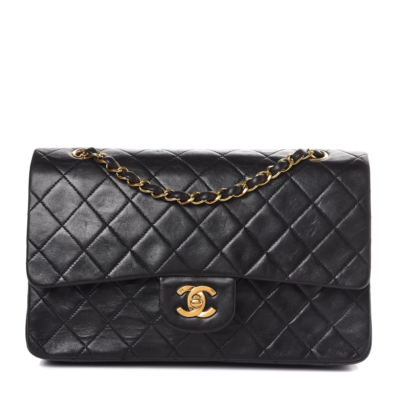Chanel Lambskin Quilted Medium Double Flap Black 1 of 11