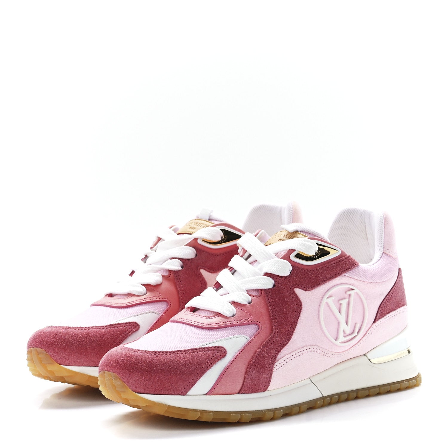 Louis Vuitton Suede Calfskin Run Away Sneakers 36.5 Pink 5 of 18