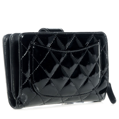 Chanel Patent Quilted CC French Wallet Black 3 of 8