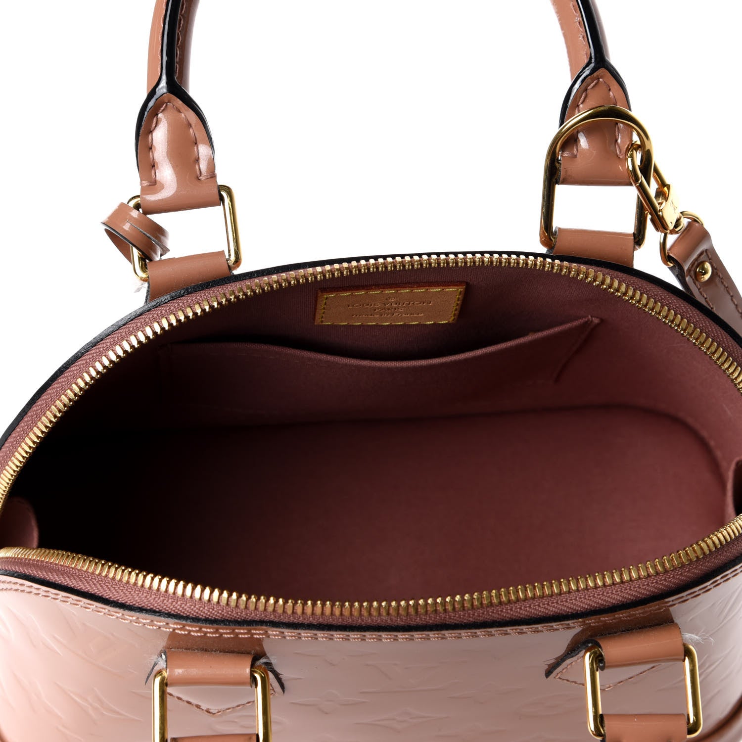 Louis Vuitton Vernis Alma BB Rose Velours 4 of 10