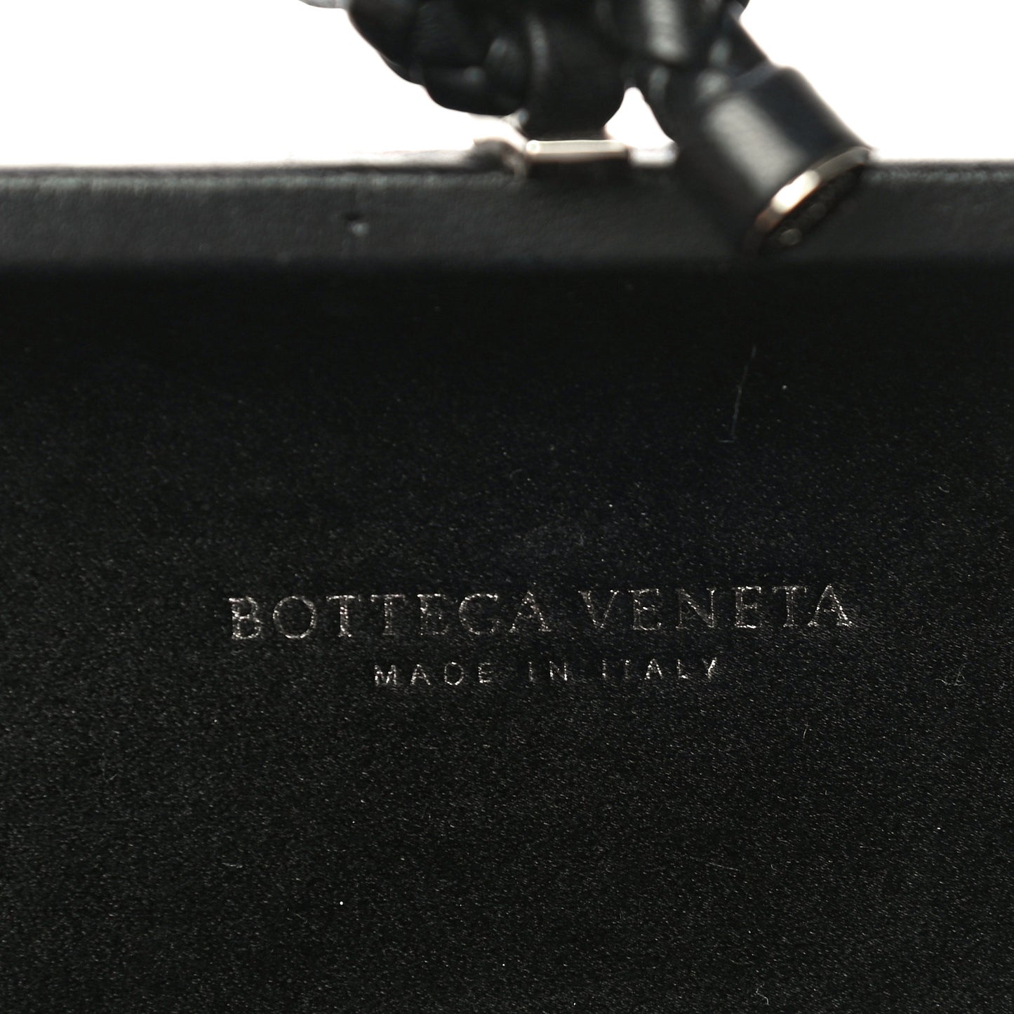Satin Intreccio Impero Knot Clutch Black