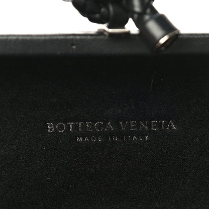 Bottega Veneta Satin Intreccio Impero Knot Clutch Black 6 of 9