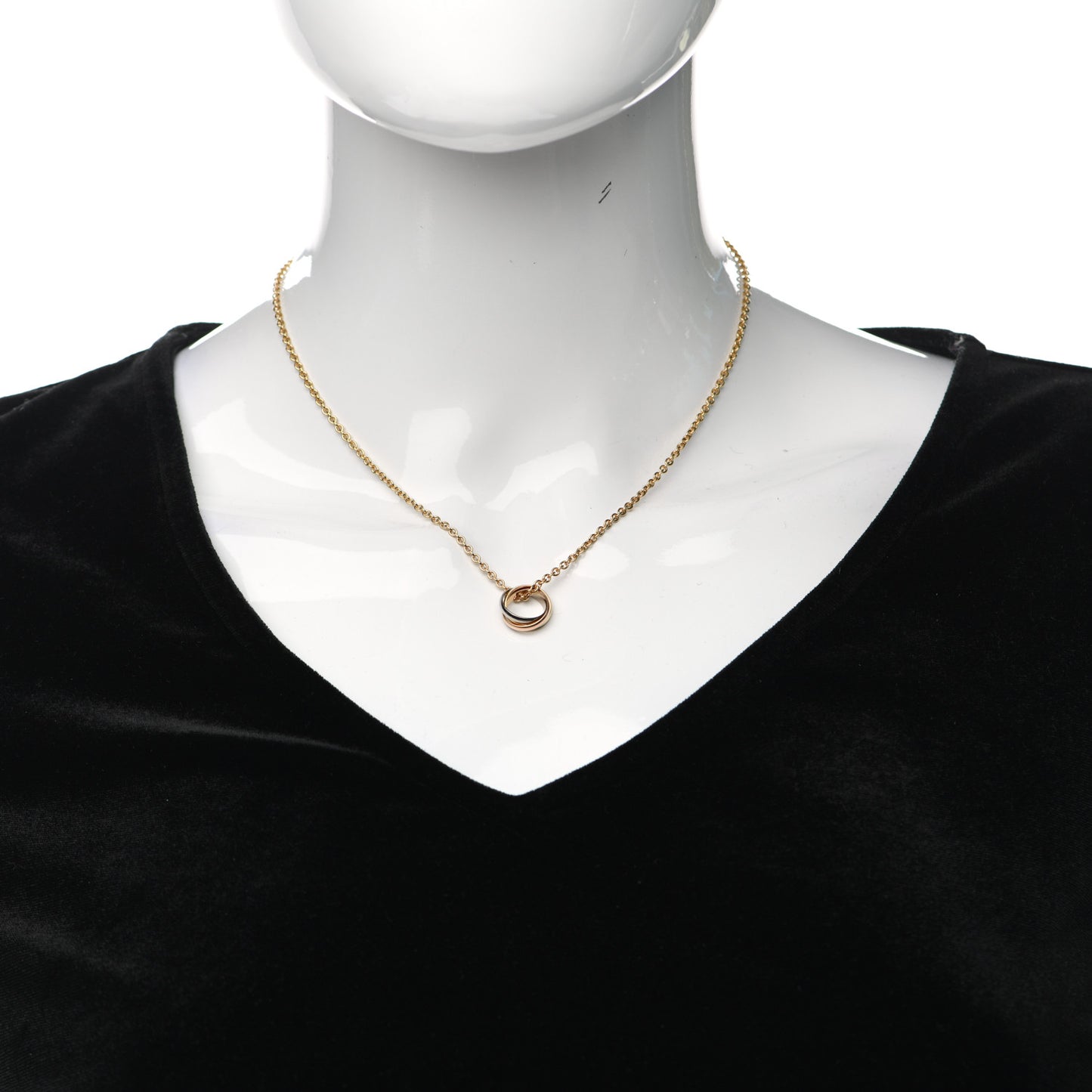 18K Pink Yellow White Gold Baby Trinity Pendant Necklace