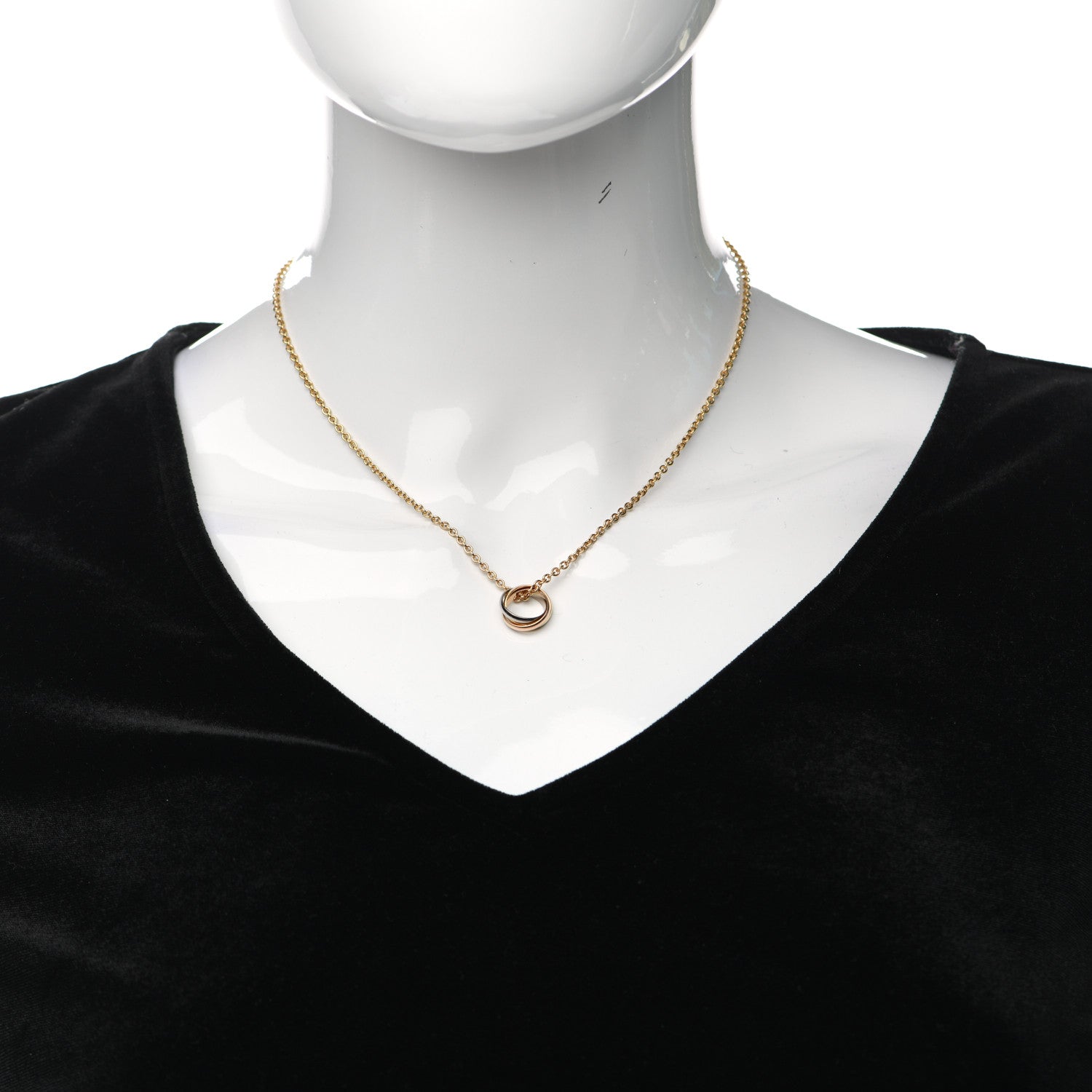 Cartier 18K Pink Yellow White Gold Baby Trinity Pendant Necklace 2 of 4