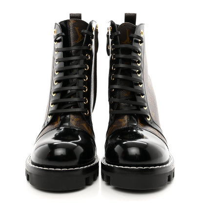 Louis Vuitton Patent Calfskin Monogram Star Trail Ankle Boots 38.5 Black 2 of 12
