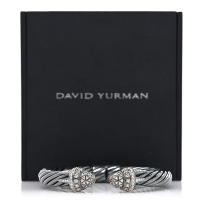 David Yurman Darkened Sterling Silver Diamond 9mm Cable Statue of Liberty Bracelet 4 of 4