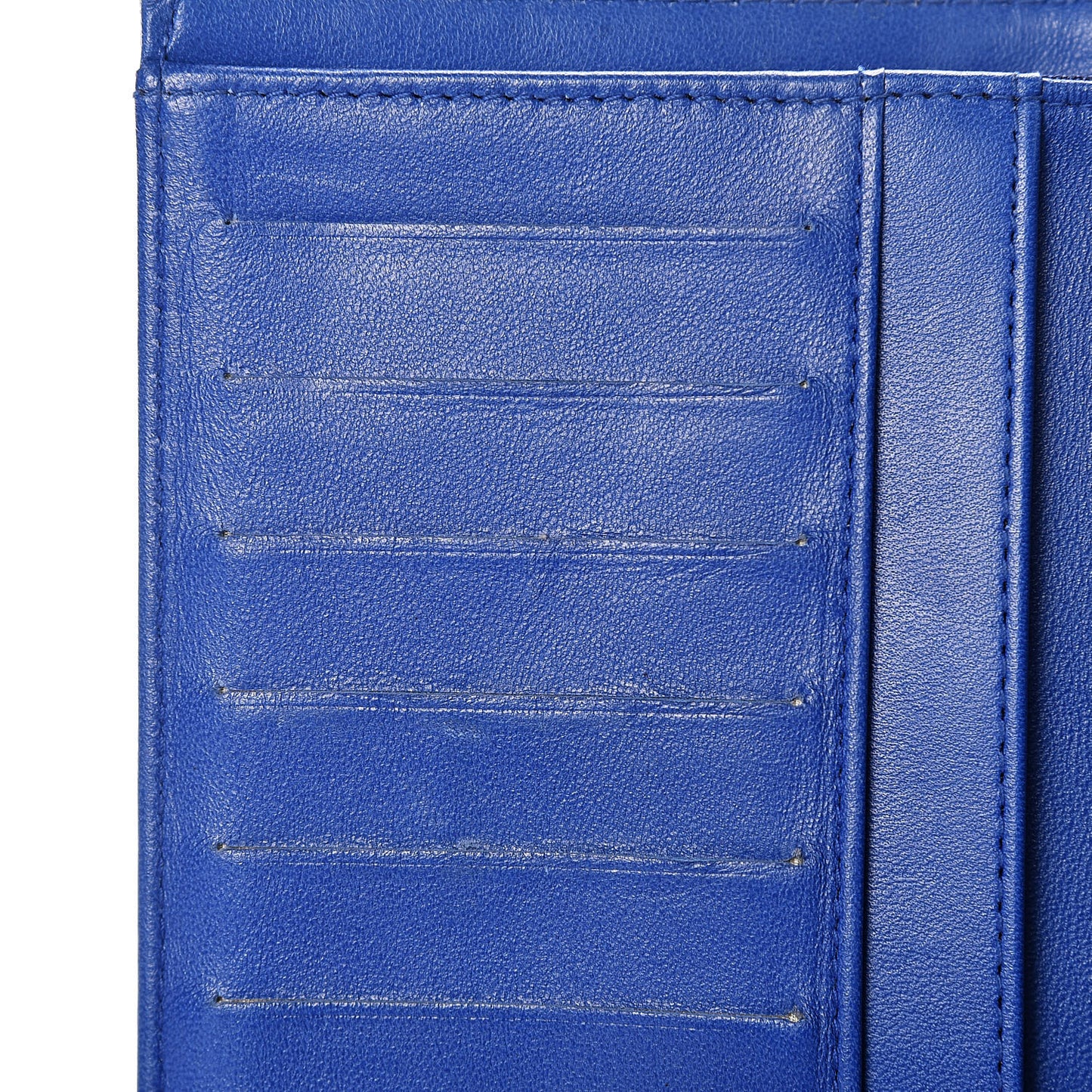 Lambskin Quilted Large Flap Wallet Blue