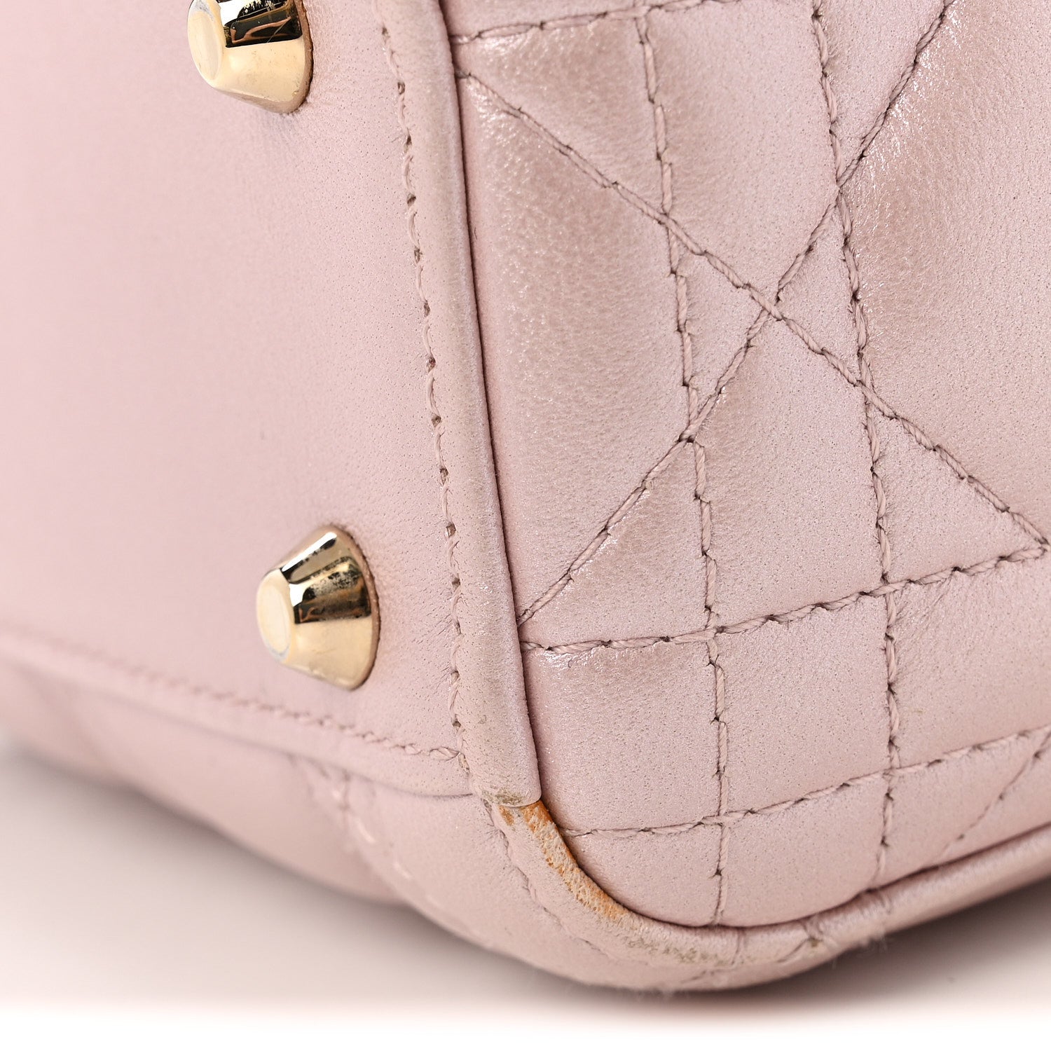 Christian Dior Metallic Lambskin Cannage Mini Lady Dior Lotus 11 of 13