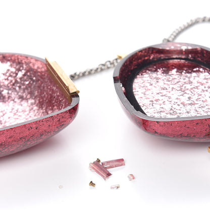 Gucci Glitter Resin Broadway Heart Minaudiere Clutch Fuxia 11 of 14