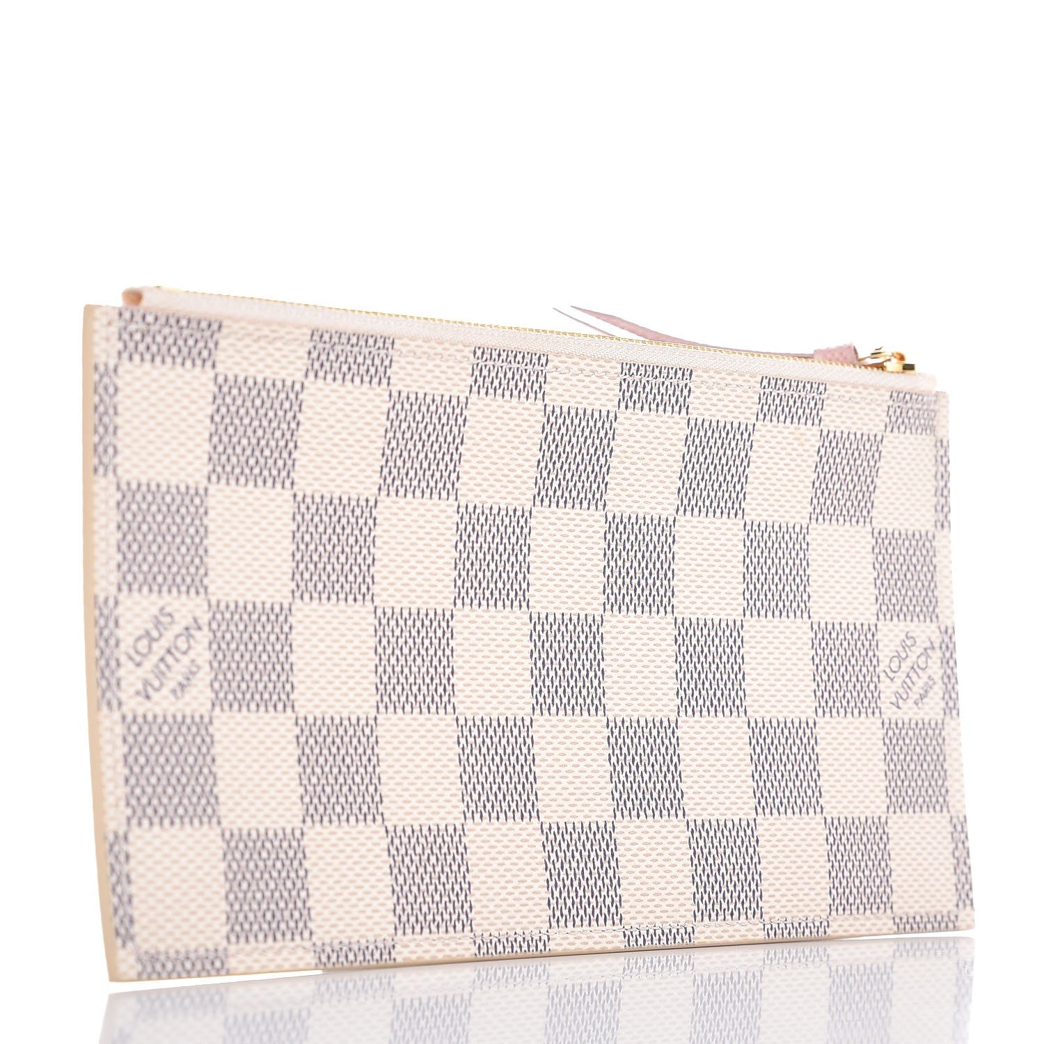 Louis Vuitton Damier Azur Felicie Chain Wallet Zippered Insert Rose Ballerine 3 of 6