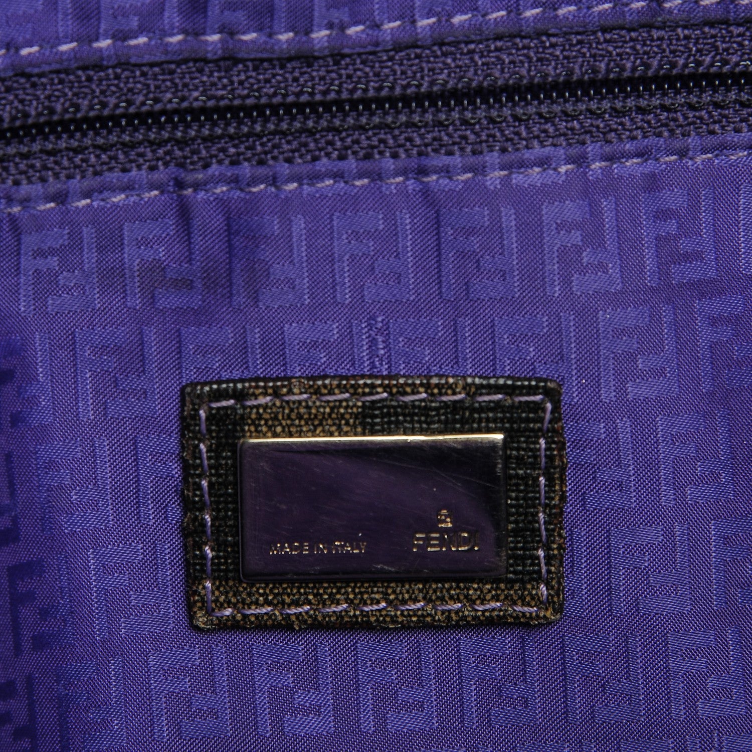 Fendi Zucca Spalmati Medium Roll Tote Tobacco Viola 6 of 11