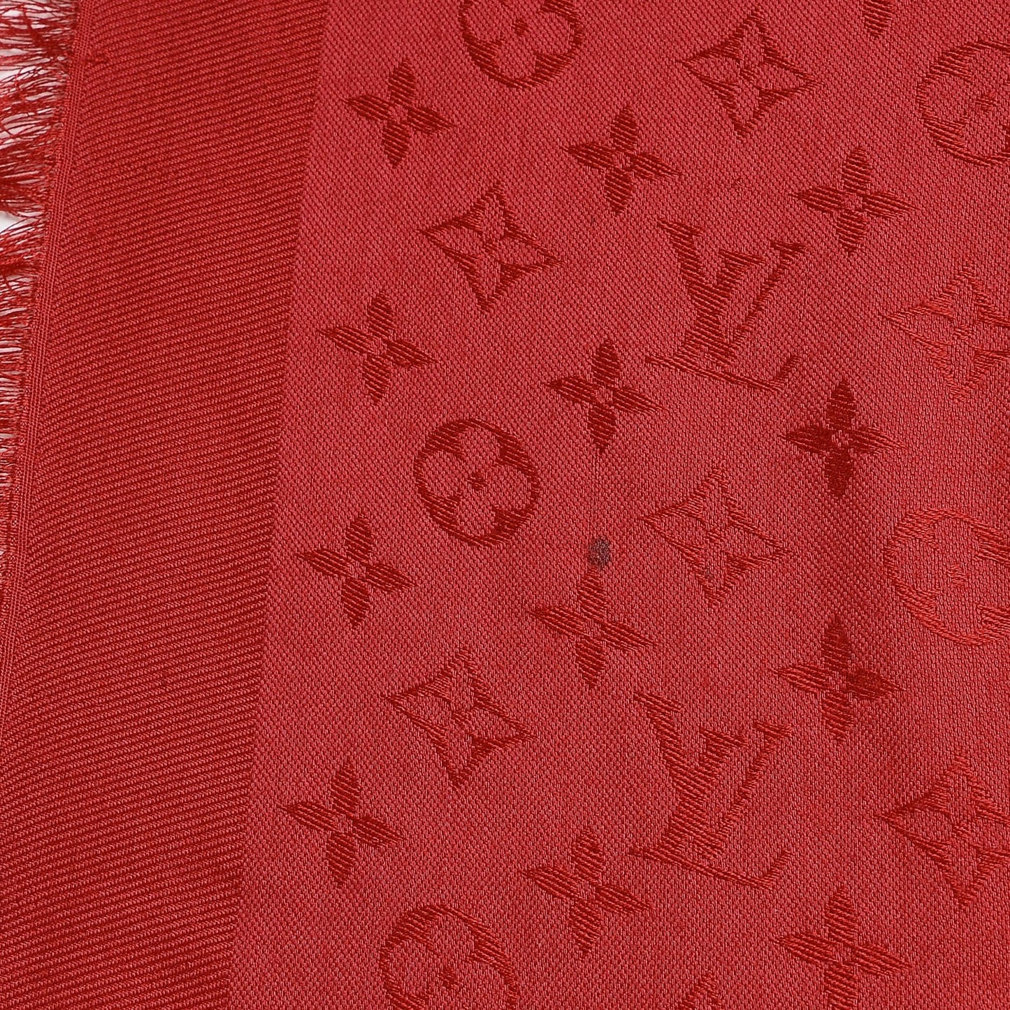 Silk Wool Monogram Shawl Pomme D'Amour