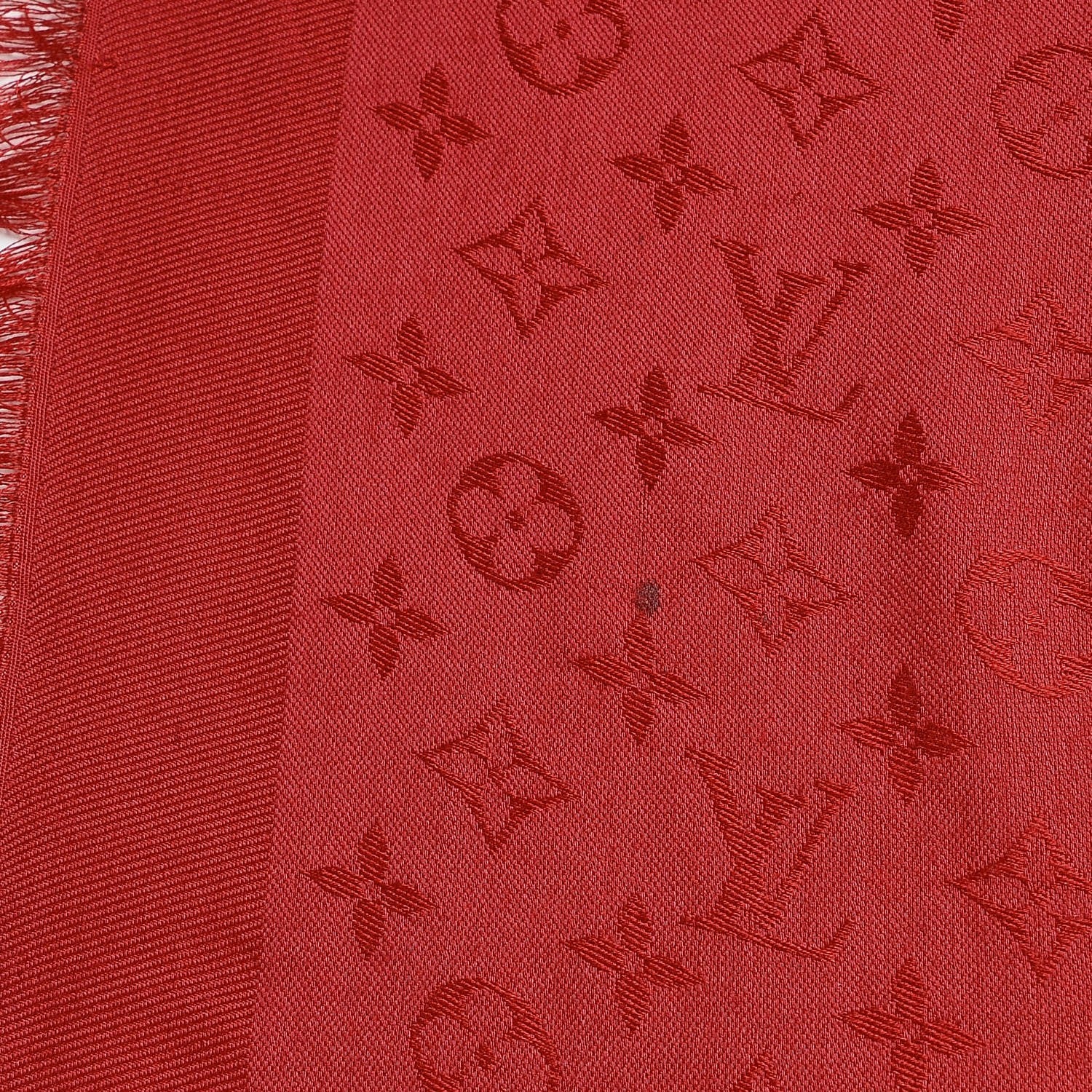 Louis Vuitton Silk Wool Monogram Shawl Pomme D'Amour 5 of 5