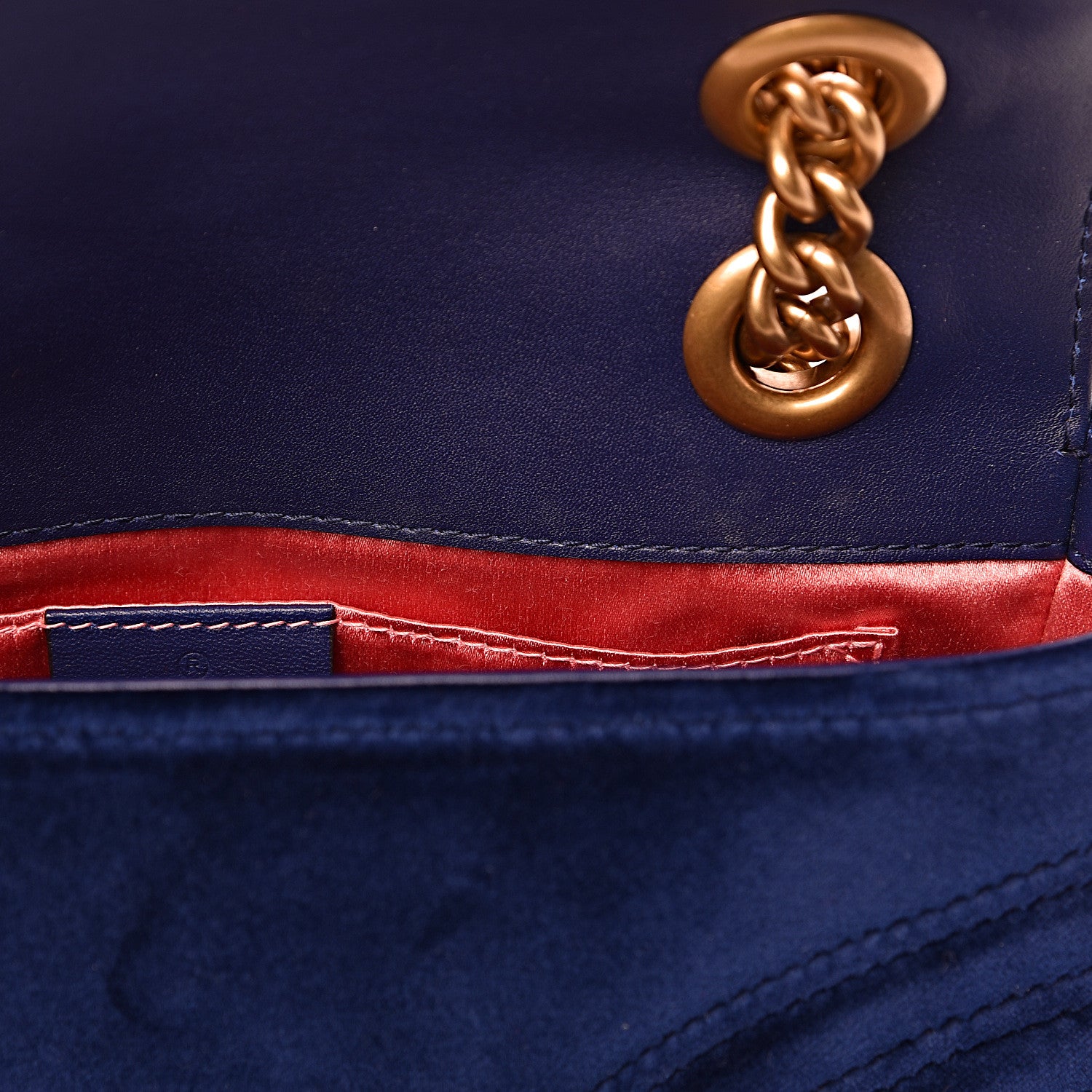 Gucci Velvet Matelasse Mini GG Marmont Shoulder Bag Cobalt Blue 8 of 11