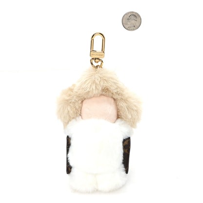 Louis Vuitton Calfskin Mink Fur Vivienne Bag Charm Key Holder White 2 of 4