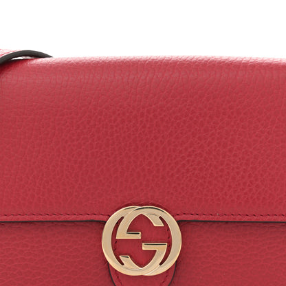 Gucci Dollar Calfskin Interlocking G Chain Wallet Red 8 of 11