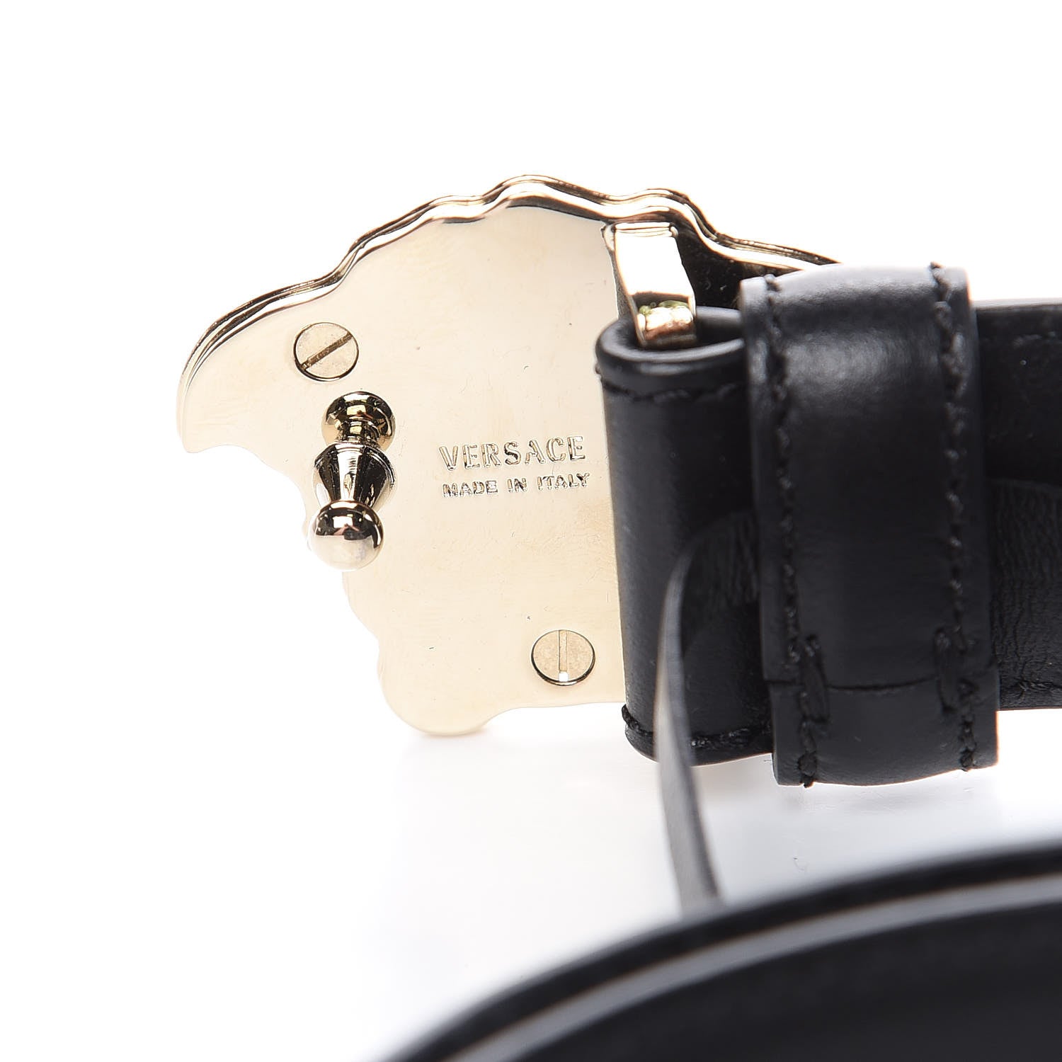 Versace Calfskin Palazzo Medusa Belt 95 38 Black 4 of 9