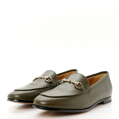 Gucci Calfskin Womens Jordaan Loafers 38.5 Luscious Green 4 of 9