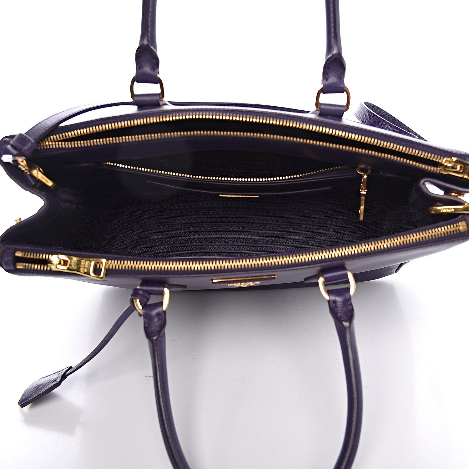 Prada Saffiano Large Galleria Double Zip Tote Uva 6 of 13